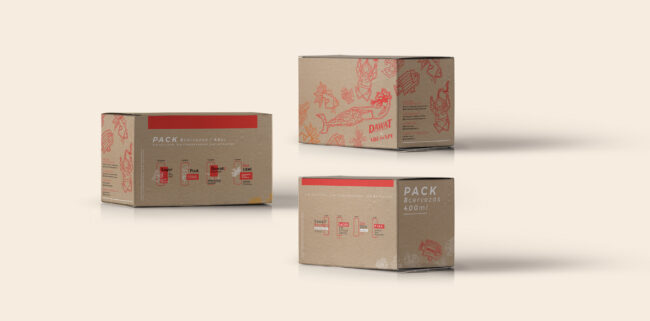 dawart beer packaging box illustration
